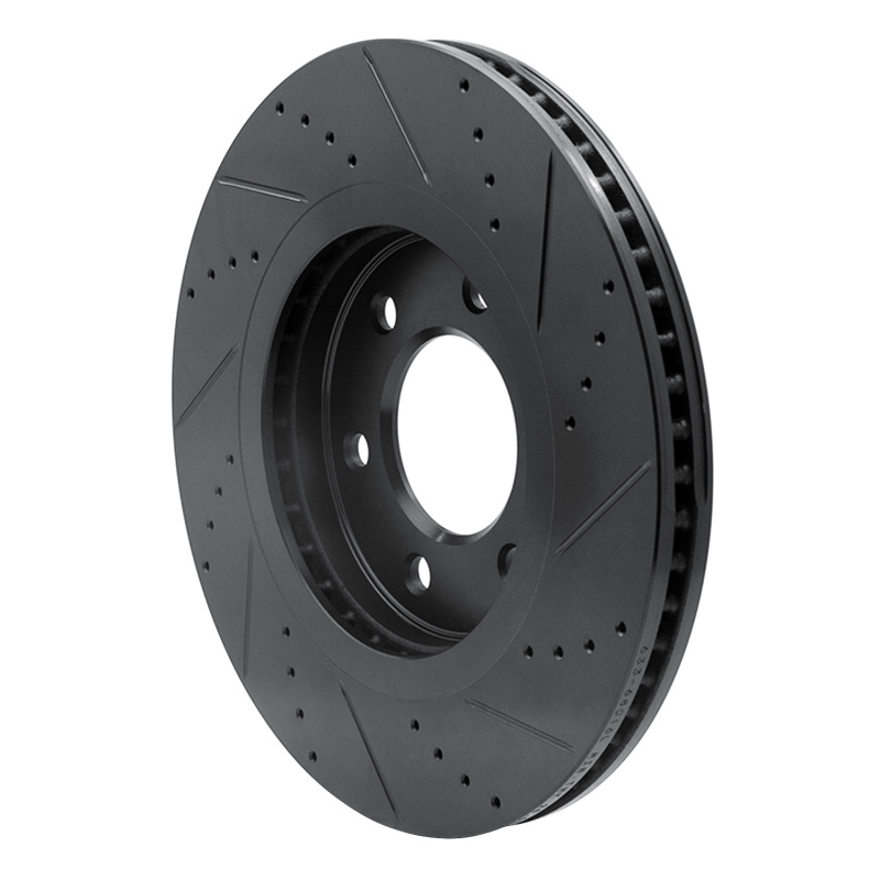 Infiniti QX56 Brake Rotor (1) - Front Left - R1 Concepts - Drilled & Slotted - Black - `07-`24